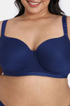 Zivame True Curv Natural Collective Padded Wired 3/4th Coverage Super Support Bra - Blue Depth — thumbnail 4